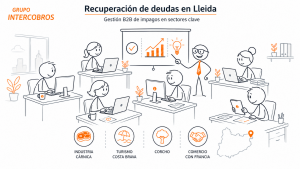 Recuperación de deudas en Lleida: equipo de Grupo Intercobros especializado en fruta dulce, porcino, agroindustria y exportación
