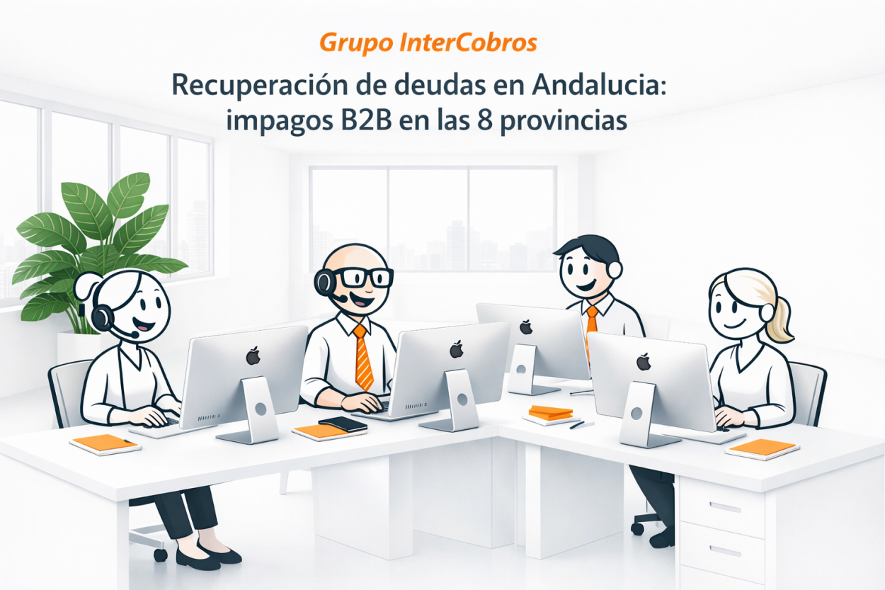 Recuperación de deudas en Andalucía: gestión profesional de impagos B2B en Sevilla, Málaga, Cádiz, Almería, Huelva, Granada, Córdoba y Jaén