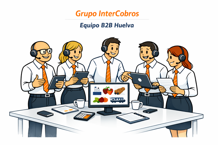 Recuperación de deudas en Huelva: equipo B2B de Grupo Intercobros especializado en polo químico, fresa, jamón de Jabugo y minerí