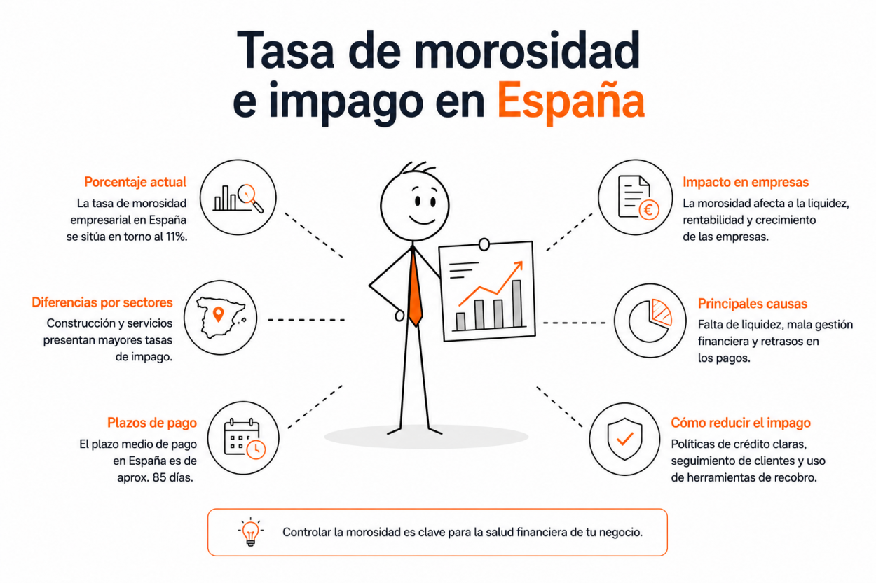 Tasa de morosidad e impago en España: datos y cifras