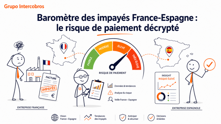 Baromètre des impayés France-Espagne : le risque de paiement pour entreprises française
